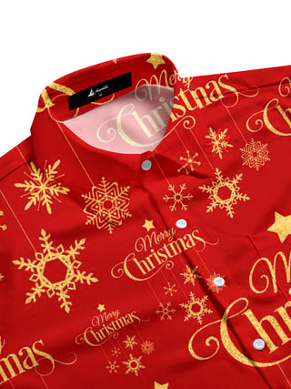 Men's Christmas pocket long sleeve shirt back view