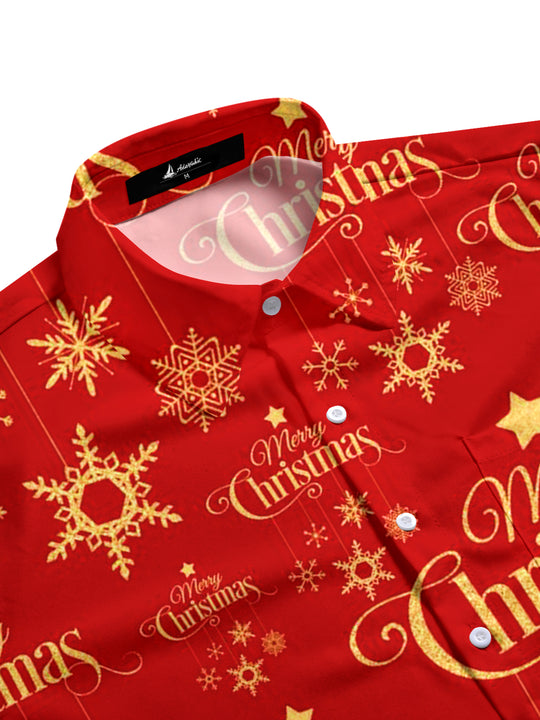 Men's Christmas pocket long sleeve shirt back view