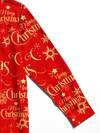 Men's Christmas pattern long sleeve shirt flat lay