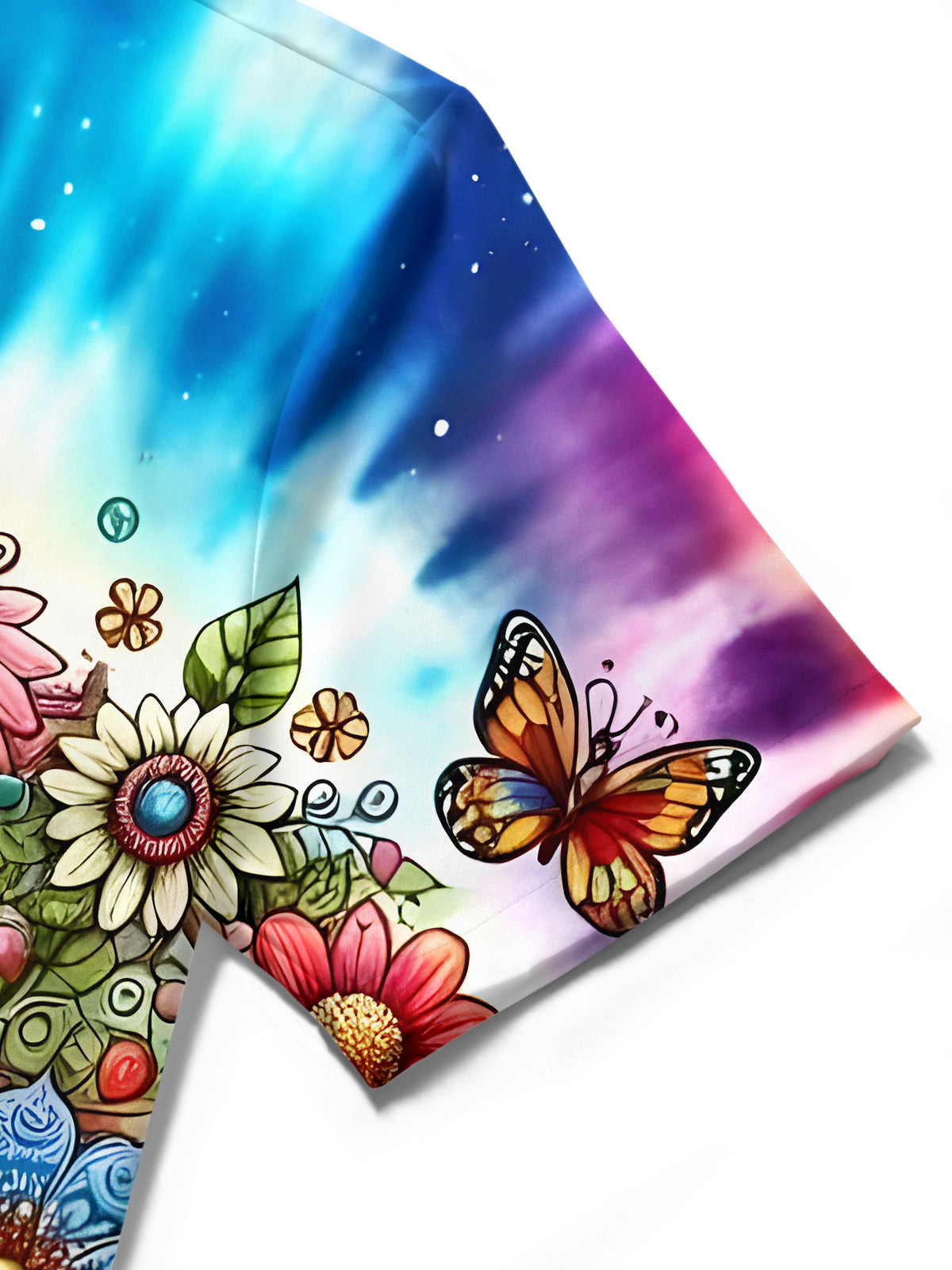 Tie Dye Hippie Tree Men's Pocket Short Sleeve Shirts