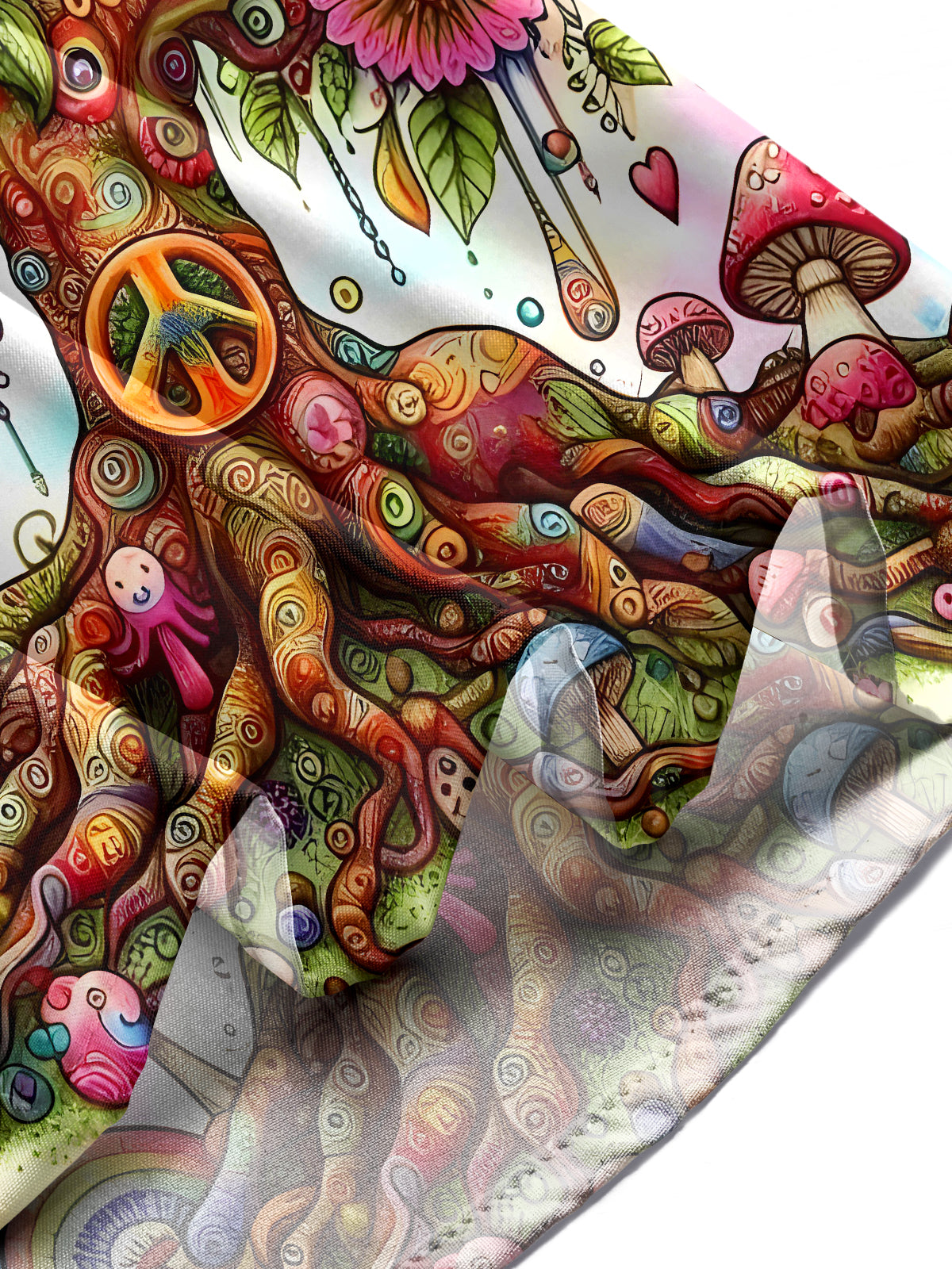 Tie Dye Hippie Tree Men's Pocket Short Sleeve Shirts