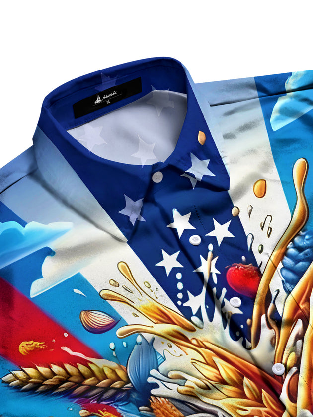 Men's short sleeve pocket shirt side view