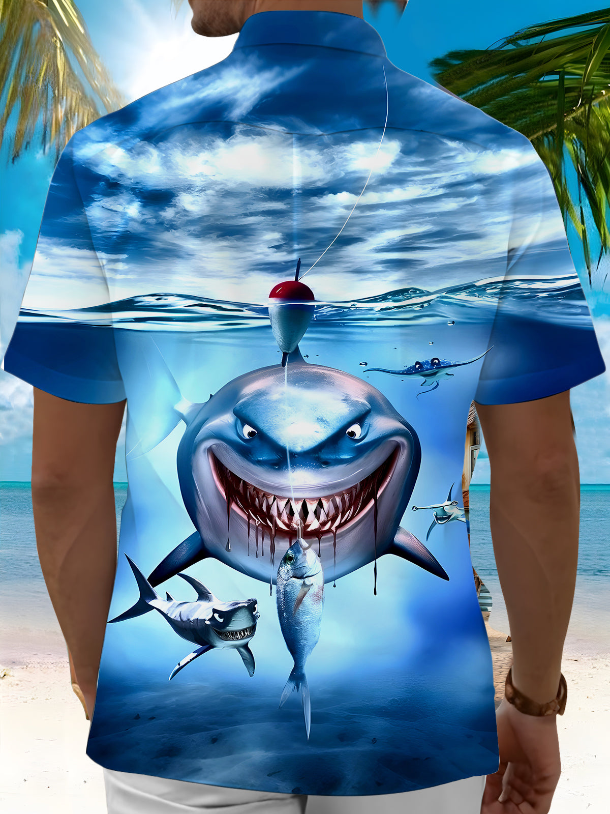 Shark Men's Pocket Short Sleeve Shirts