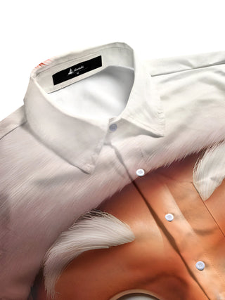 men's Christmas short sleeve flat lay shirt