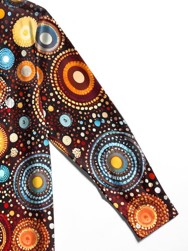 men's printed long sleeve flat lay shirt