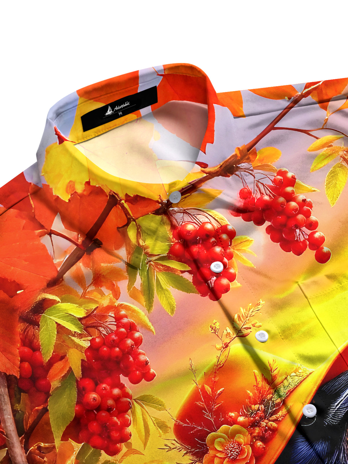 Autumn Bird Crow Men's Pocket Long Sleeve Shirts