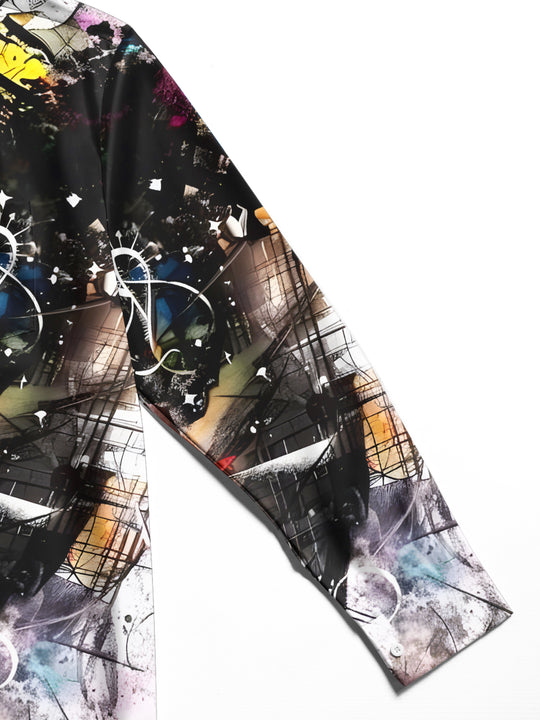 men's tie dye shirt close-up full sleeve