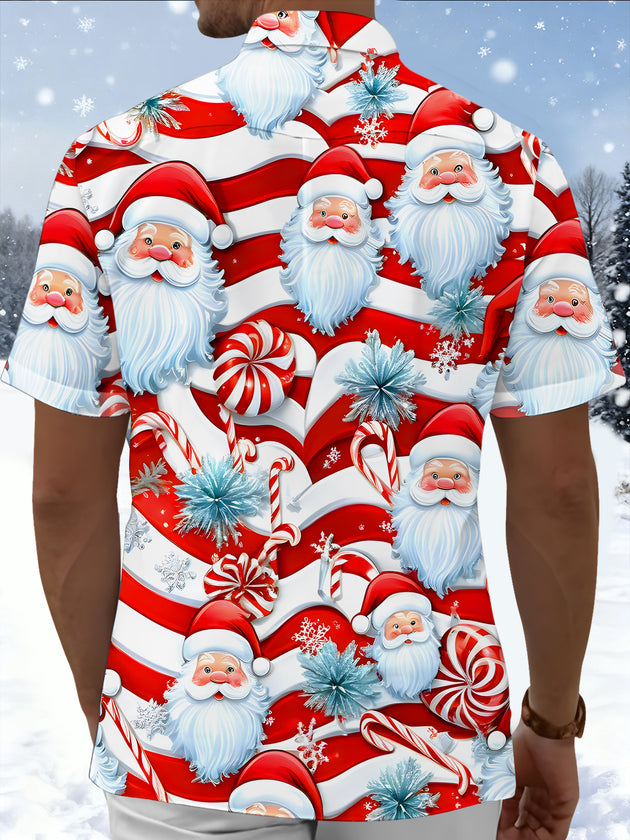 men's holiday shirt back view