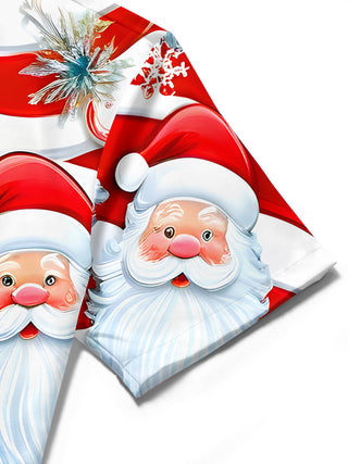 men's Christmas shirt close-up short sleeve