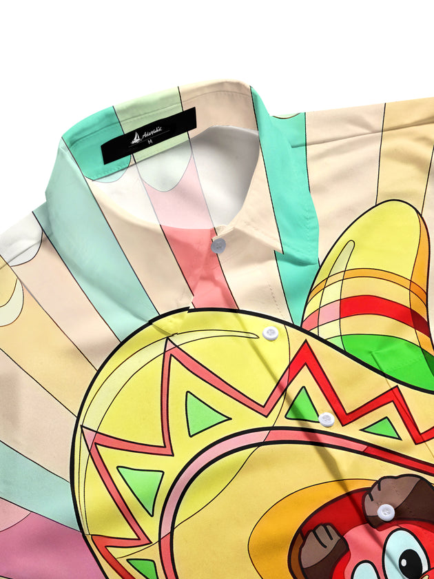 men's rock pattern shirt side view