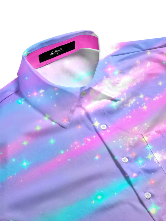 Tie Dye Men's Pocket Long Sleeve Shirts