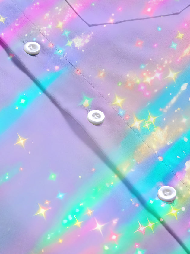 Tie Dye Men's Pocket Long Sleeve Shirts