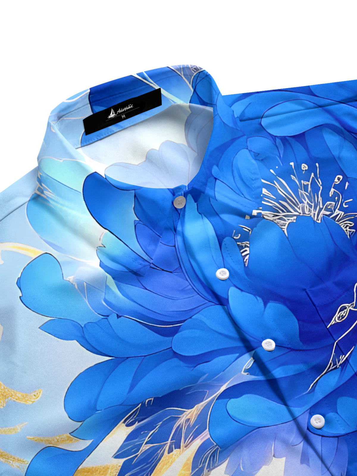 Floral Men's Pocket Long Sleeve Shirts