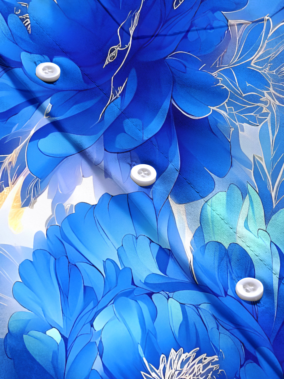 Floral Men's Pocket Long Sleeve Shirts