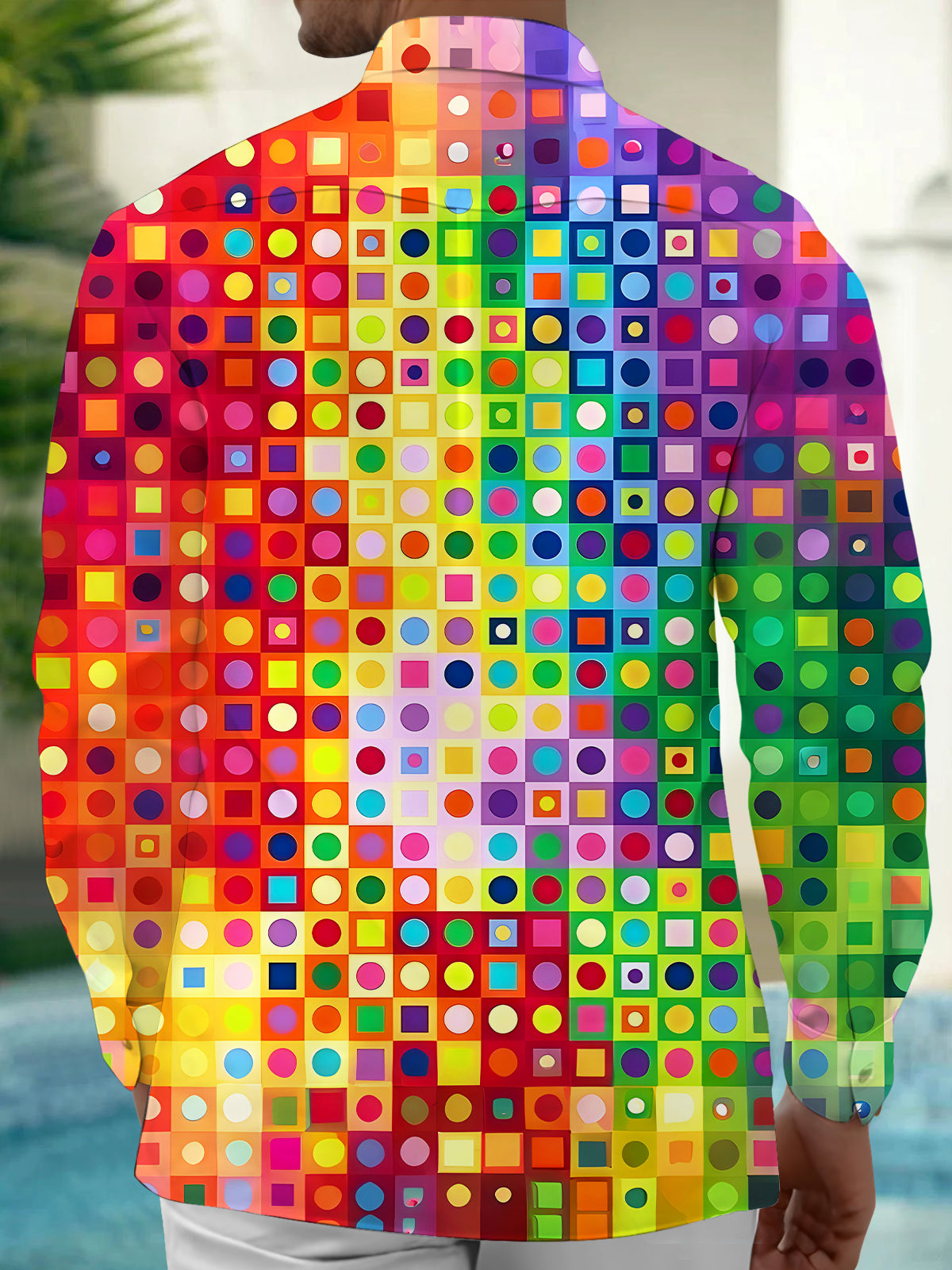 Geometry Men's Pocket Long Sleeve Shirts