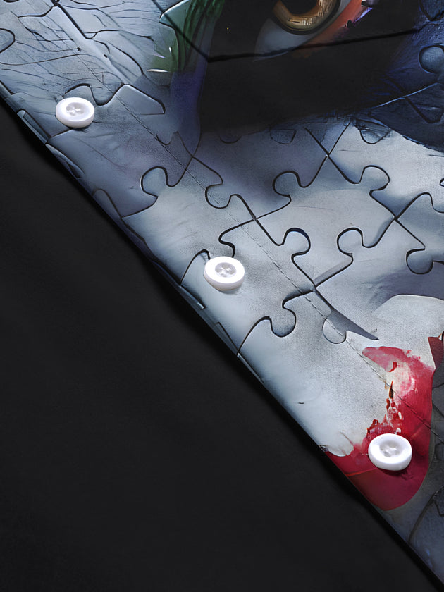 men's Halloween short sleeve flat lay shirt