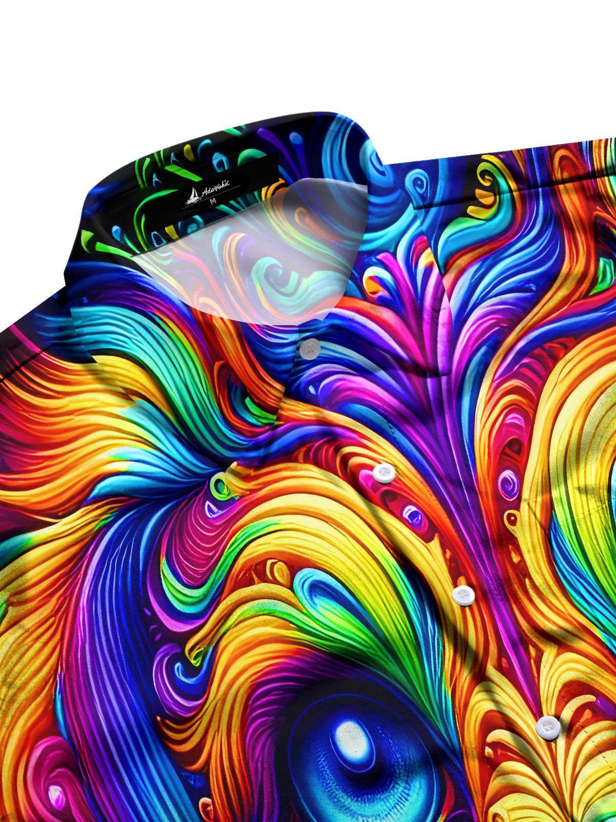 Colorful Puppy Swirl Men's Pocket Short Sleeve Shirts