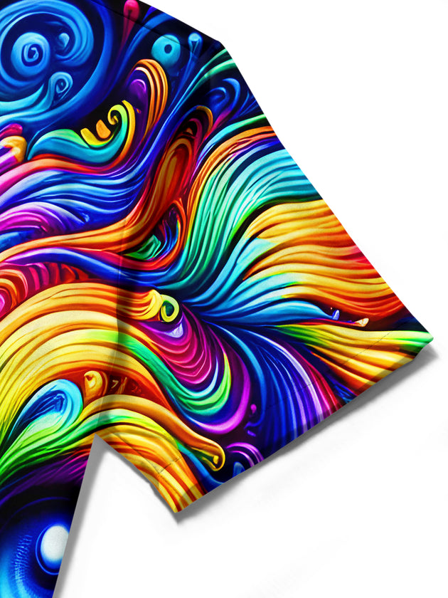 men's colorful dog print shirt summer vacation