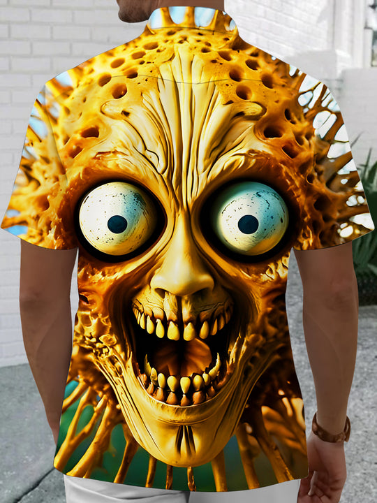 Men's funny horror art print back view short sleeve shirt