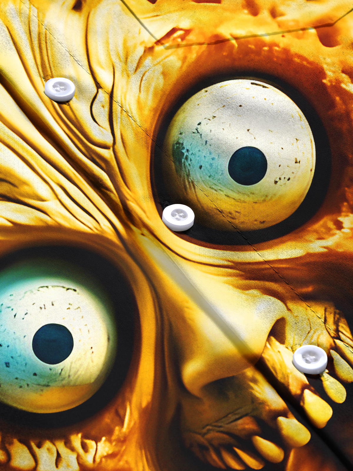 Funny Horror Art Relief Halloween Men's Pocket Short Sleeve Shirts