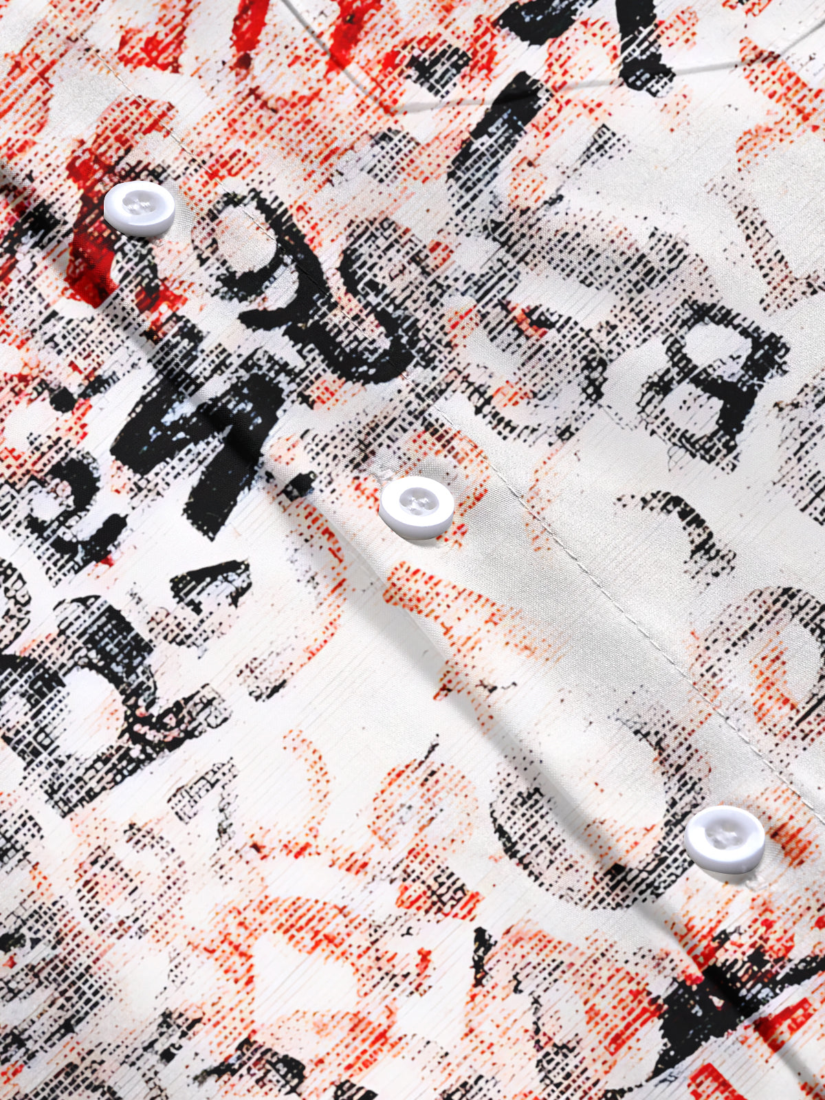 Gradient Letter Print Men's Pocket Long Sleeve Shirts