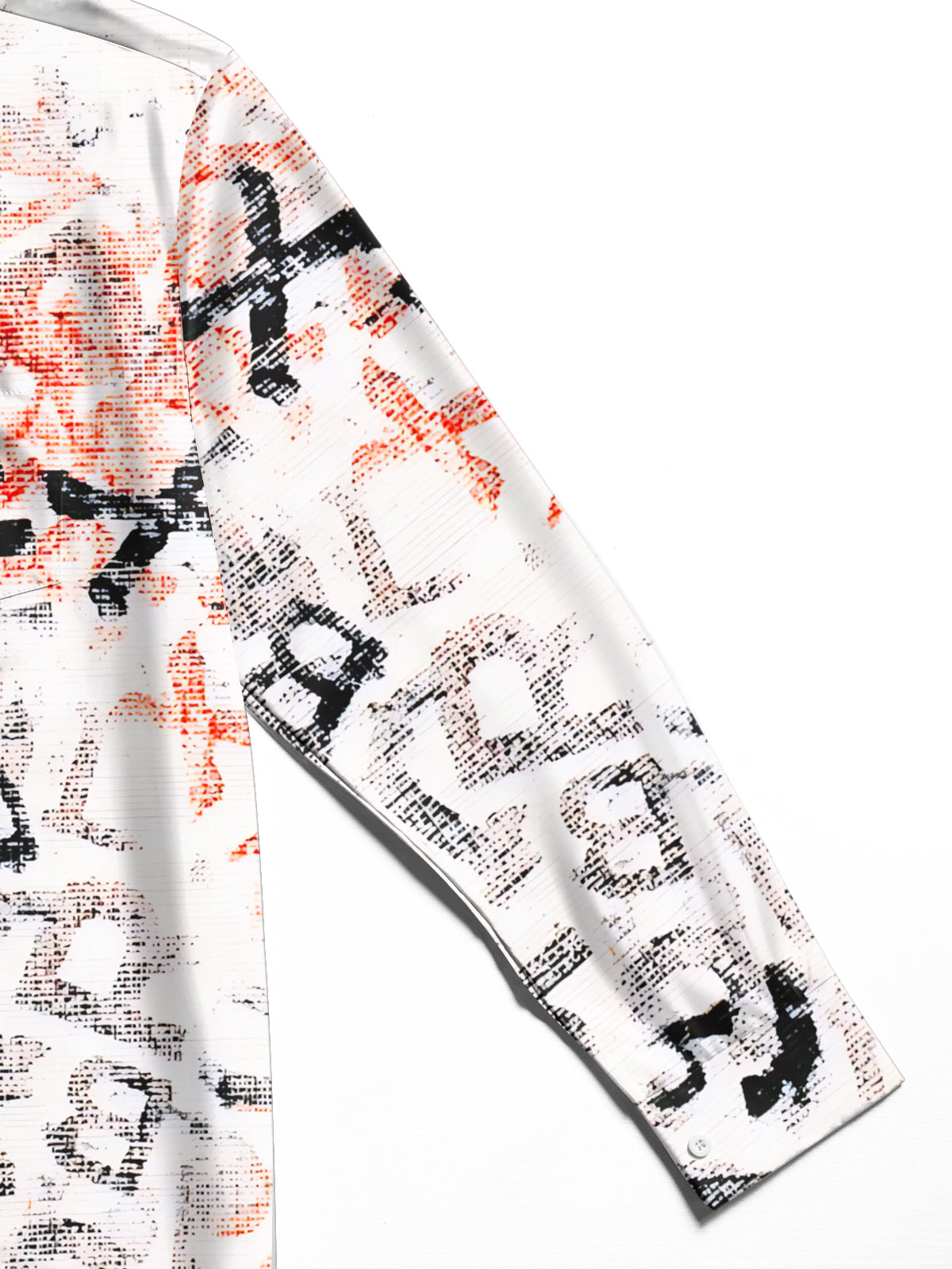 Gradient Letter Print Men's Pocket Long Sleeve Shirts