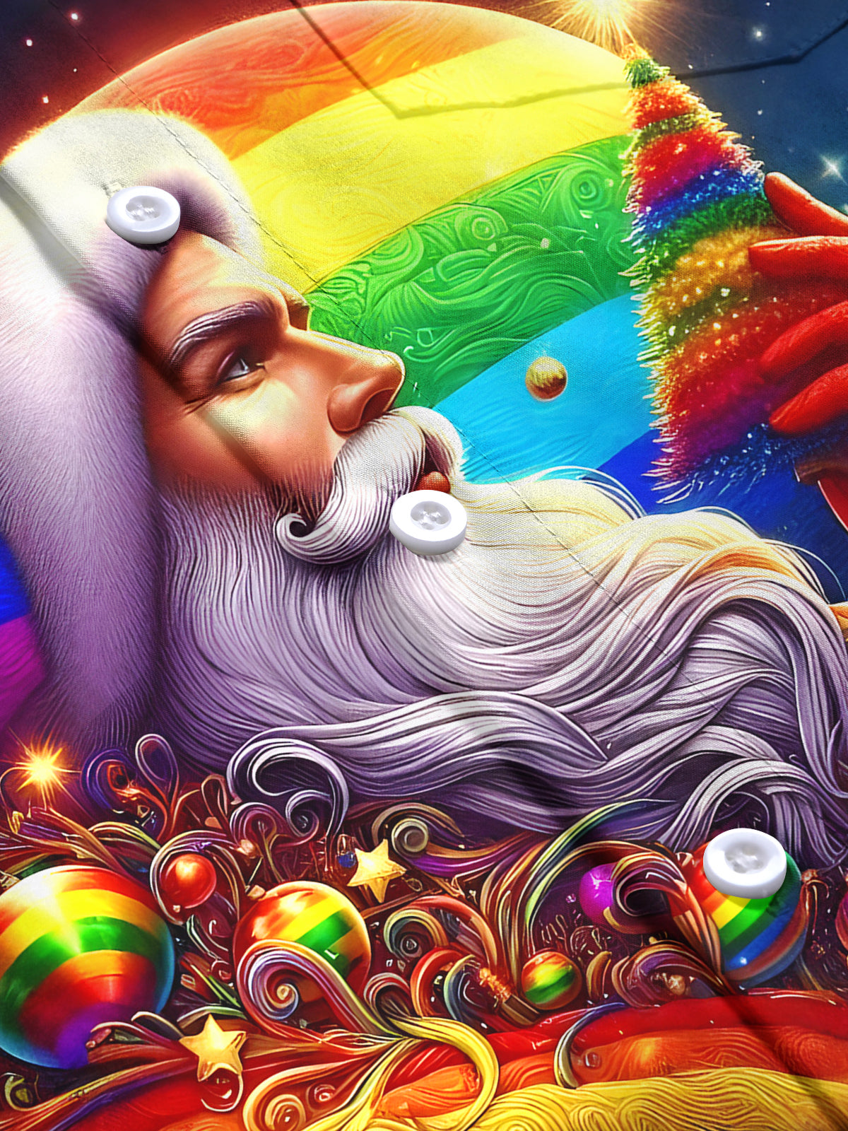 Christmas Santa Claus Men's Pocket Long Sleeve Shirts