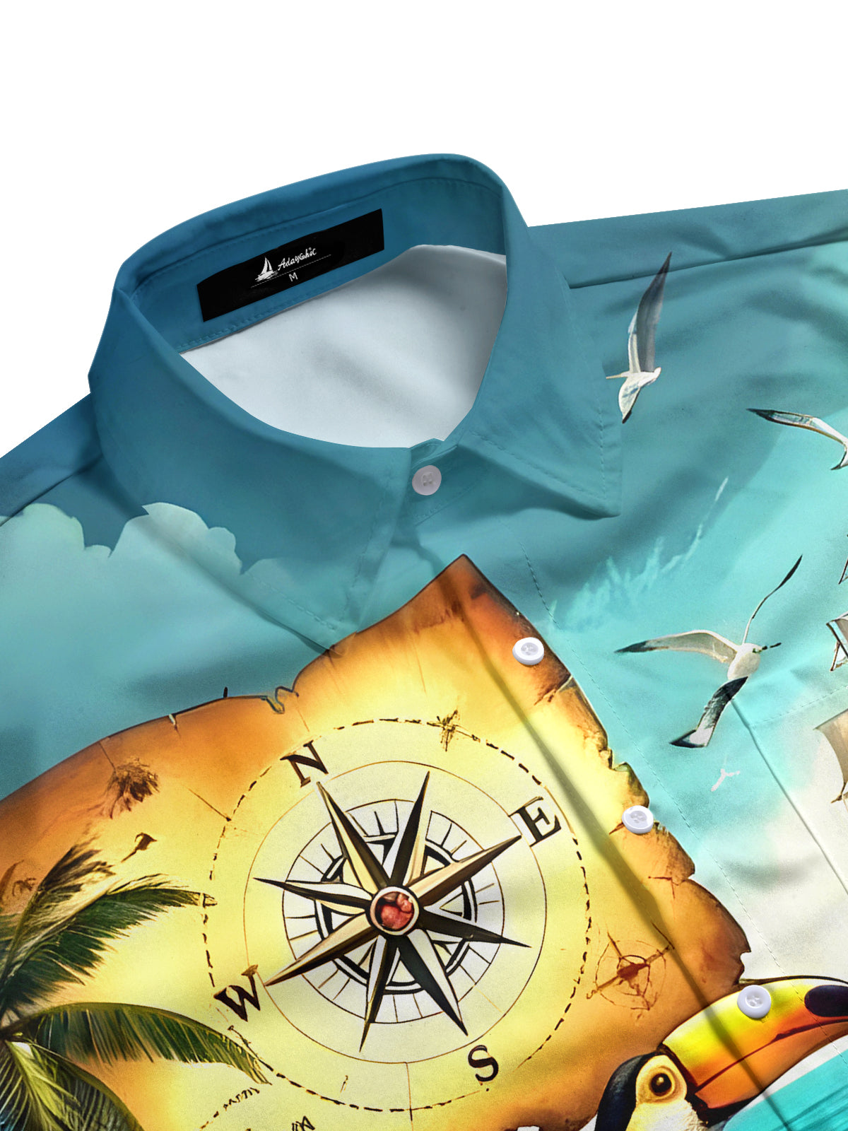 Hawaiian Parrot Men's Pocket Long Sleeve Shirts