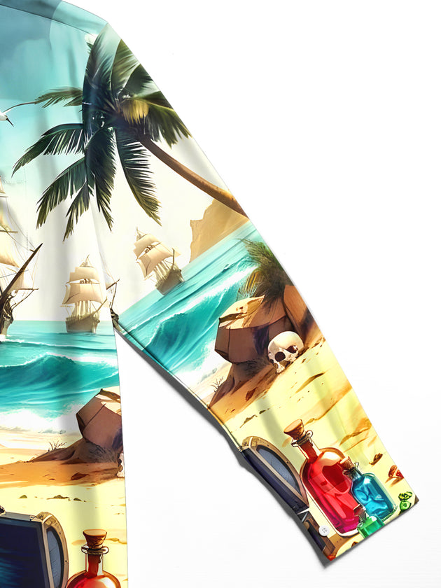 men's Hawaiian shirt close-up full sleeve