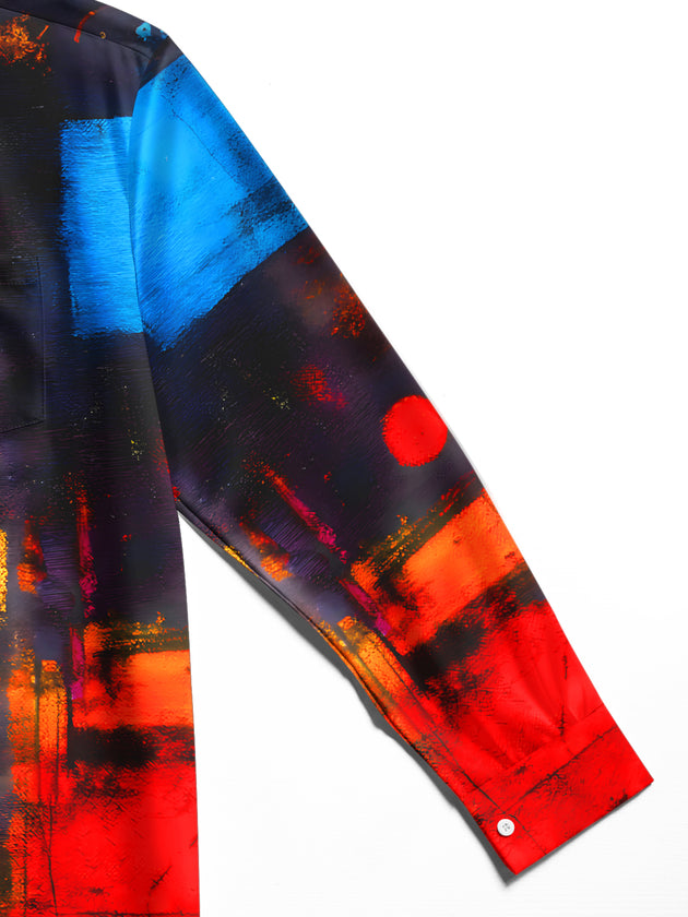 men's tie dye shirt close-up full sleeve