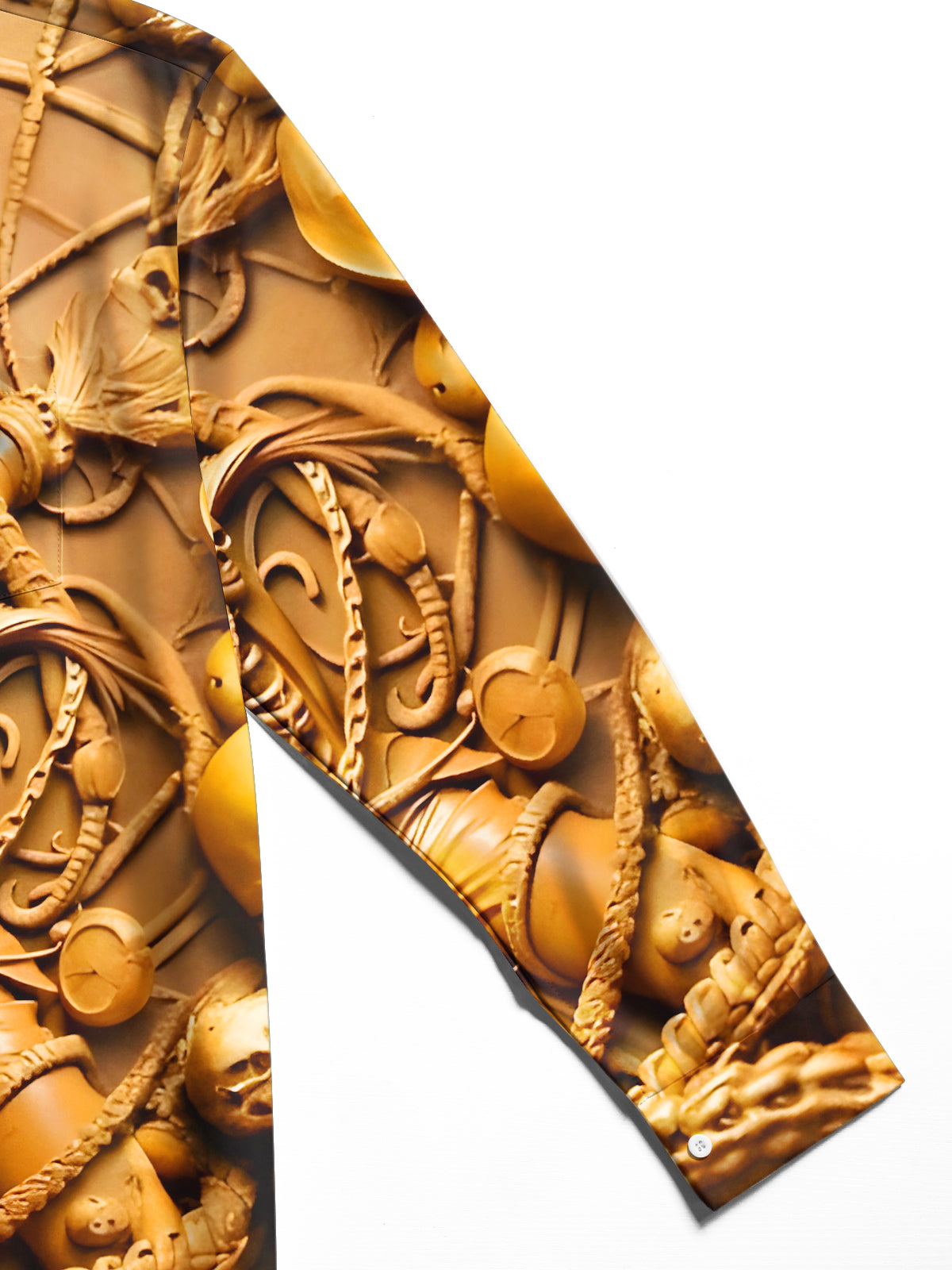 Funny Art Skull Relief Halloween Men's Pocket Long Sleeve Shirts