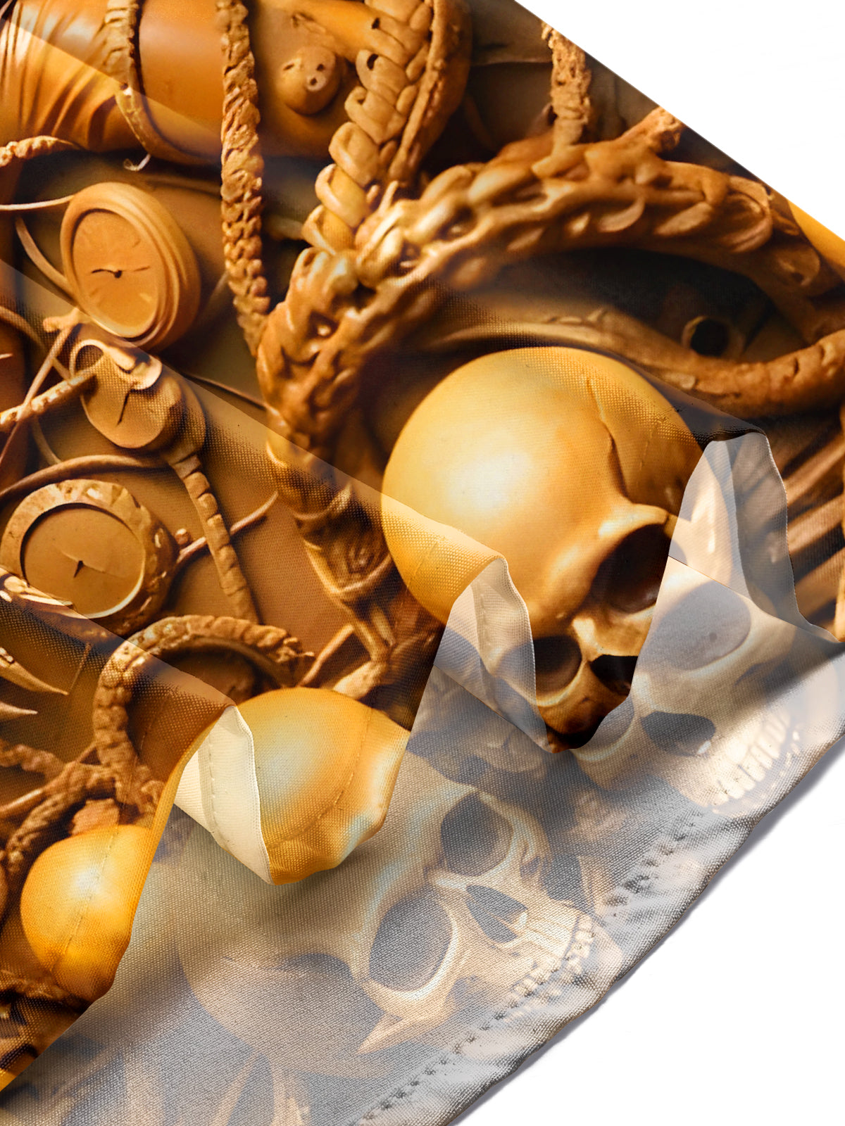 Funny Art Skull Relief Halloween Men's Pocket Long Sleeve Shirts