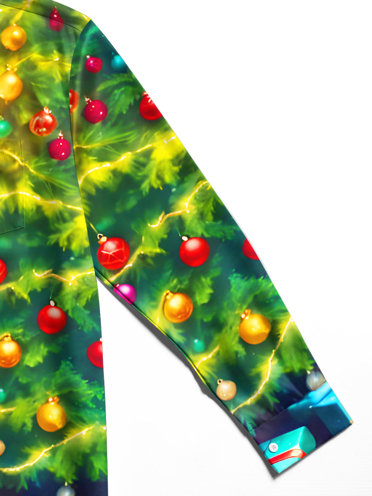 Funny Puppy Christmas Stocking Xmas Men's Pocket Long Sleeve Shirts