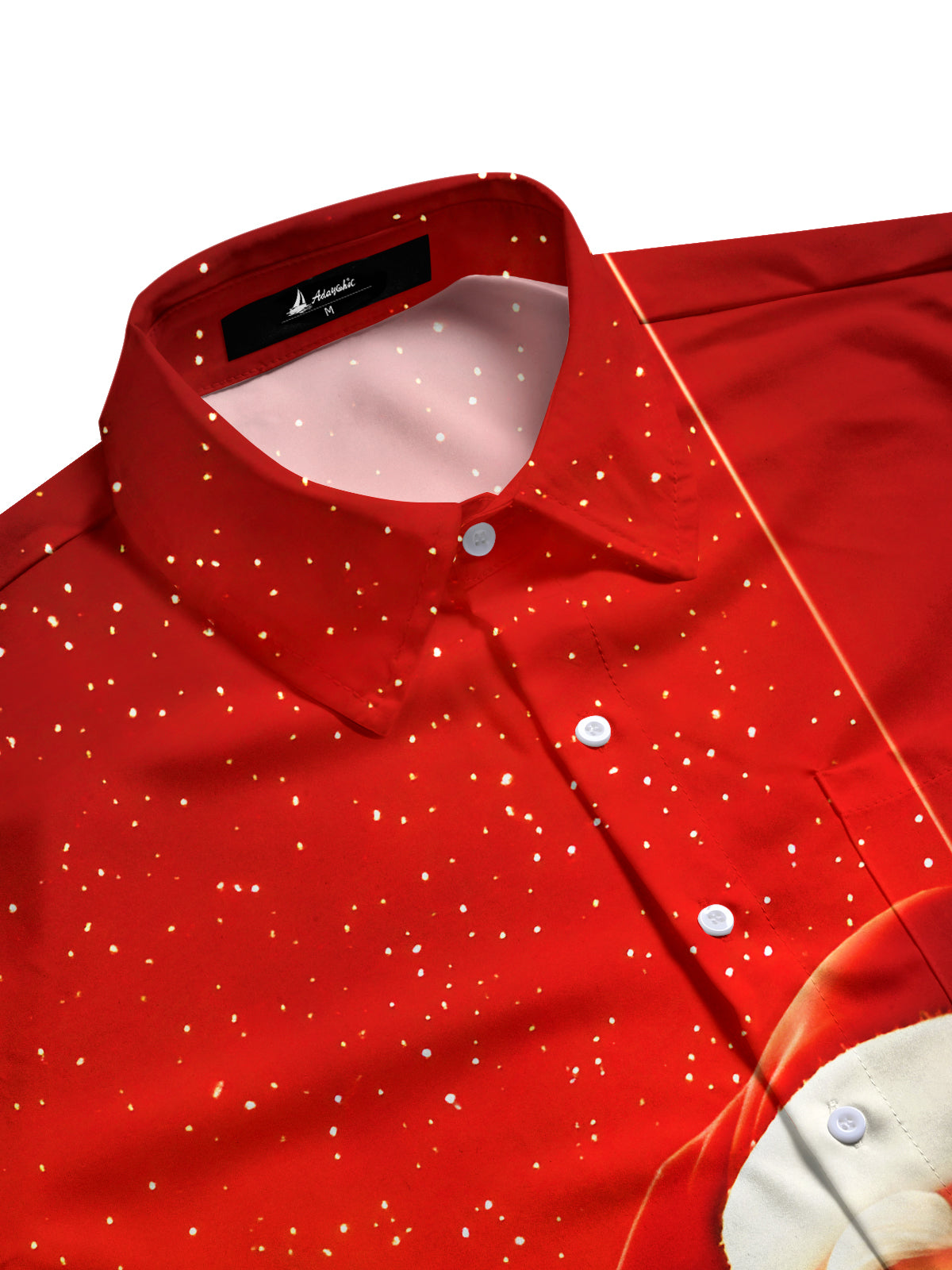 Funny Santa Claus Xmas Men's Pocket Long Sleeve Shirts