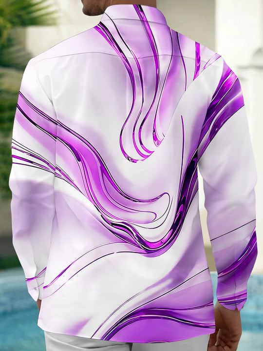 Men's abstract print long sleeve shirt back view