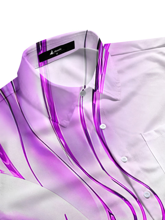 Men's geometric print long sleeve shirt side view