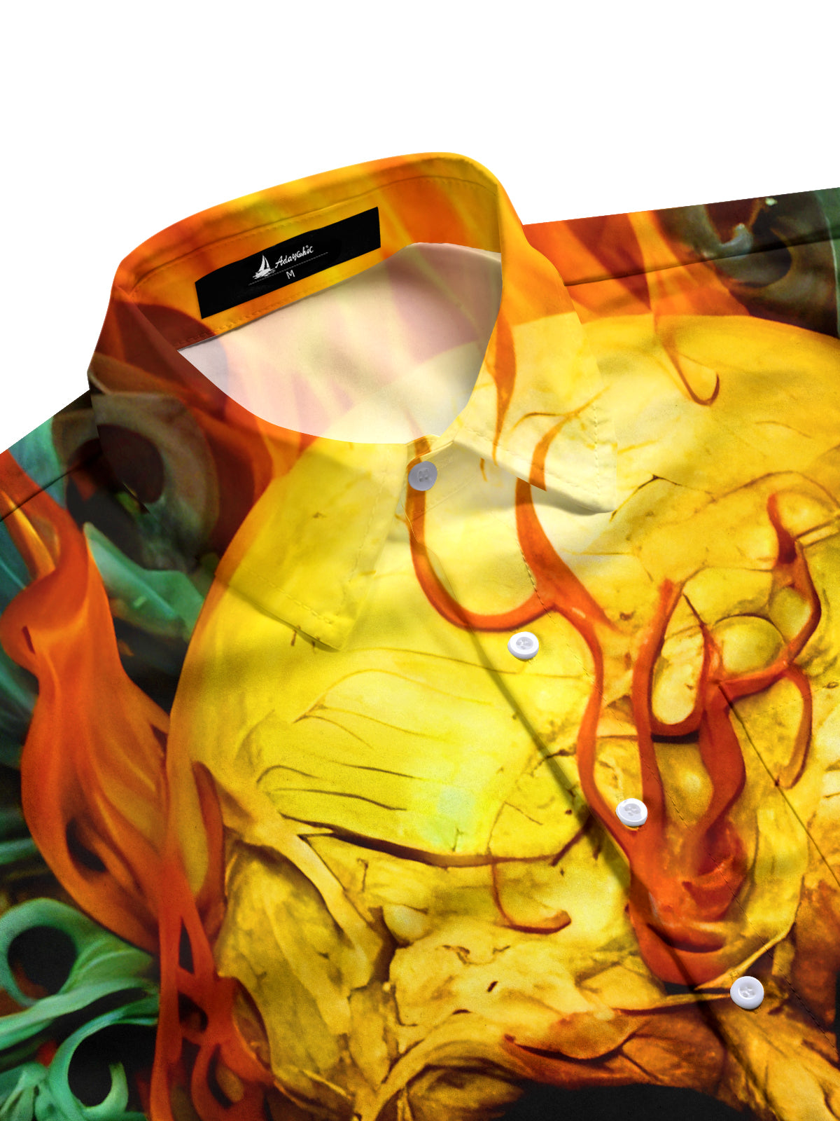 Funny Skull Art Relief Halloween Men's Pocket Short Sleeve Shirts