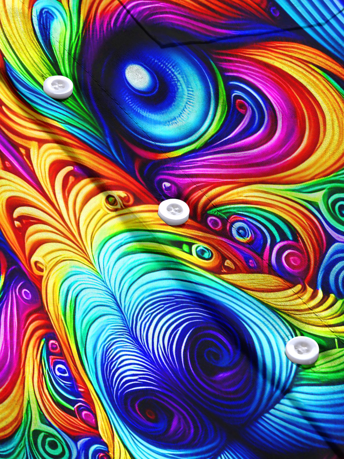 Colorful Puppy Swirl Men's Pocket Long Sleeve Shirts