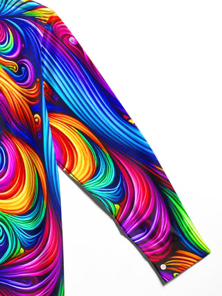 men's colorful printed shirt close-up full sleeve