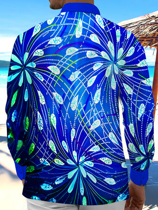 men's flower print shirt back view