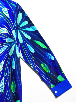 men's floral shirt close-up full sleeve