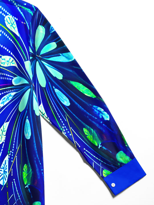 men's floral shirt close-up full sleeve
