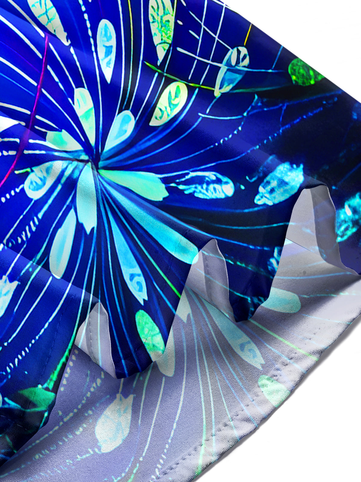 Shiny Dynamic Lines Abstract Geometry Floral Men's Pocket Long Sleeve Shirts