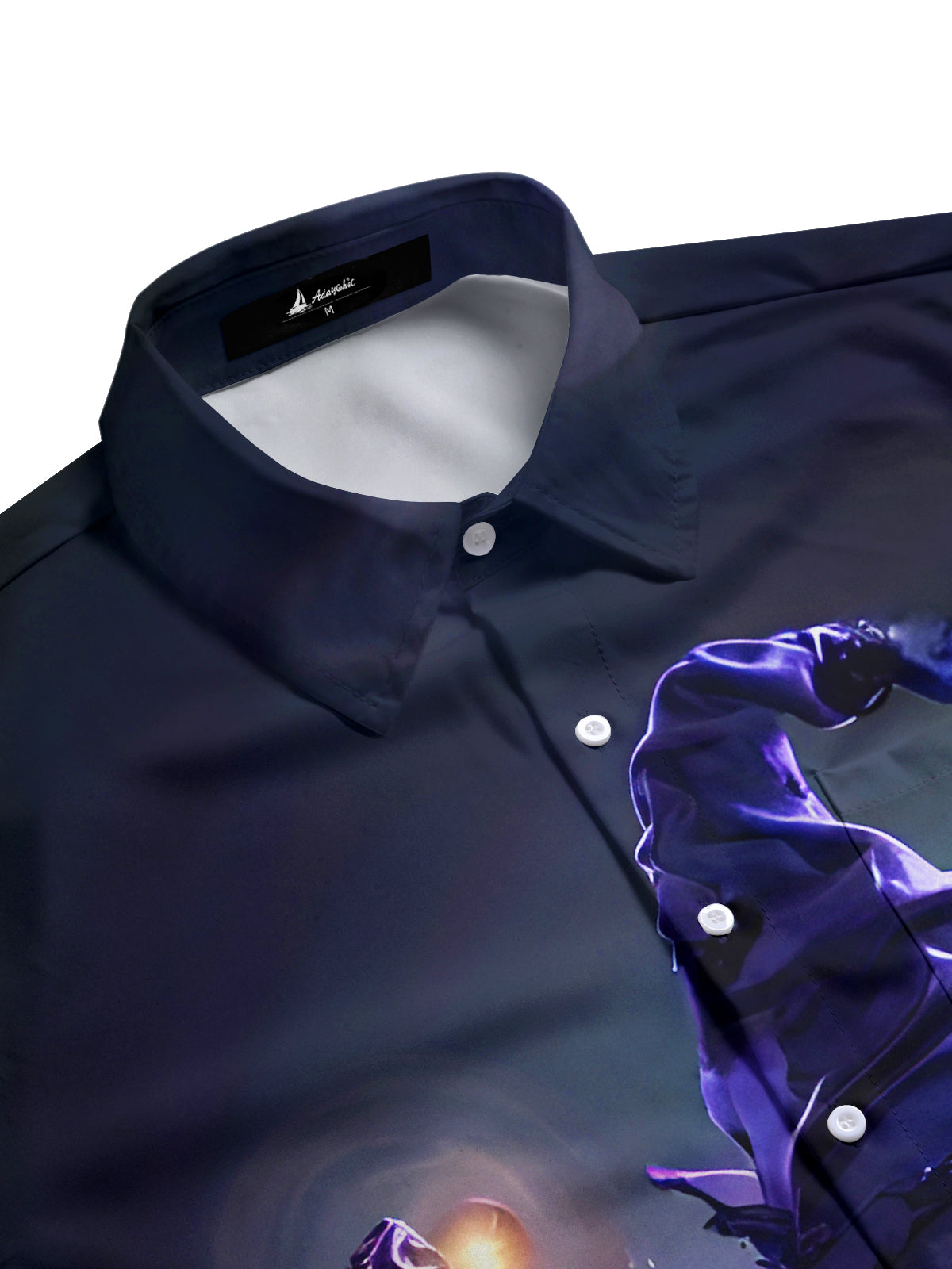 Dark Magic Witch Cat Halloween Men's Pocket Short Sleeve Shirts