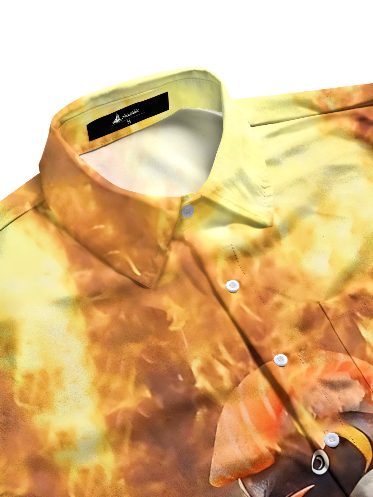 Flame Penguin Sushi Print Men's Pocket Short Sleeve Shirts
