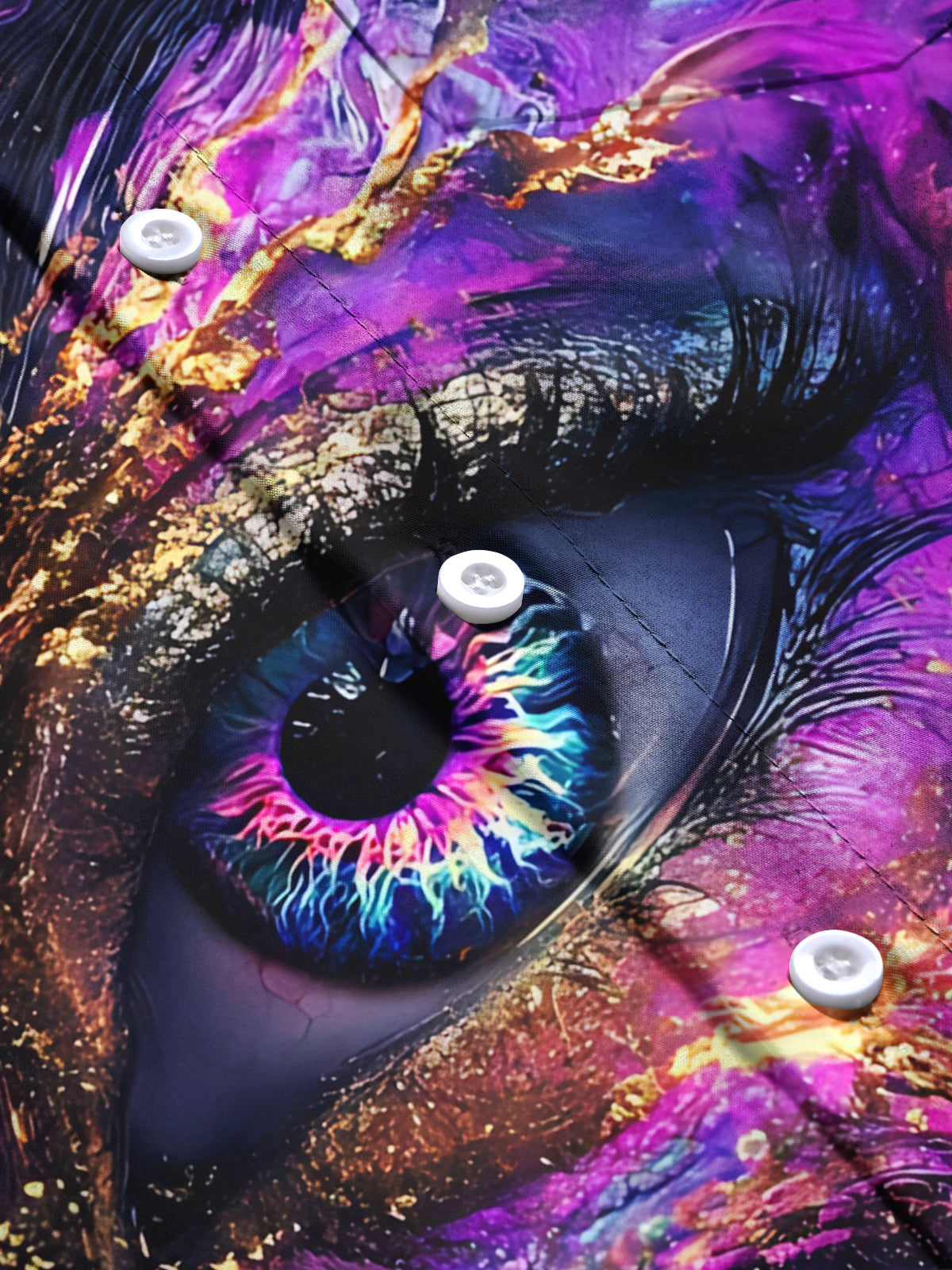 Eye Print Men's Pocket Short Sleeve Shirts