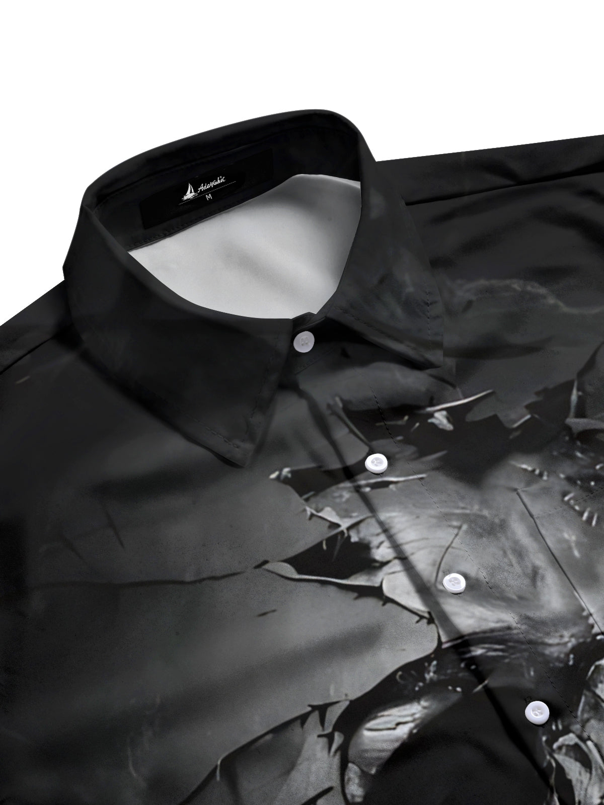 Skull Print Men's Pocket Short Sleeve Shirts