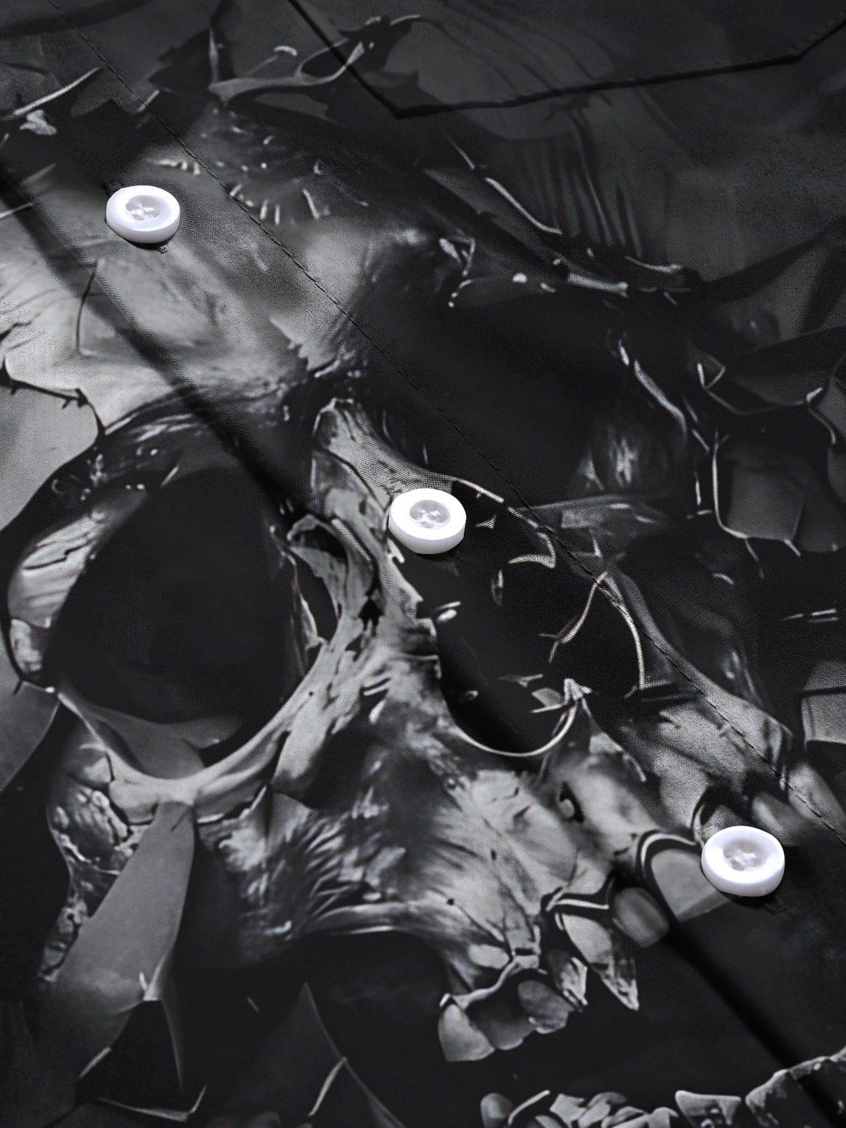 Skull Print Men's Pocket Short Sleeve Shirts