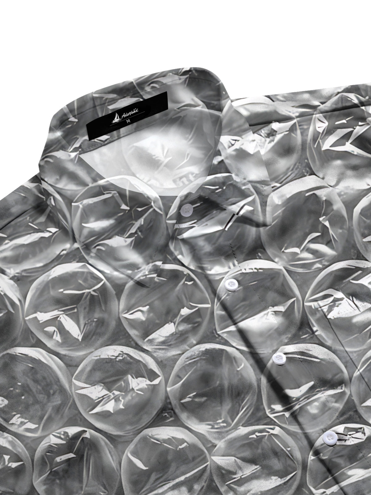 Bubble Film Print Men's Pocket Long Sleeve Shirts