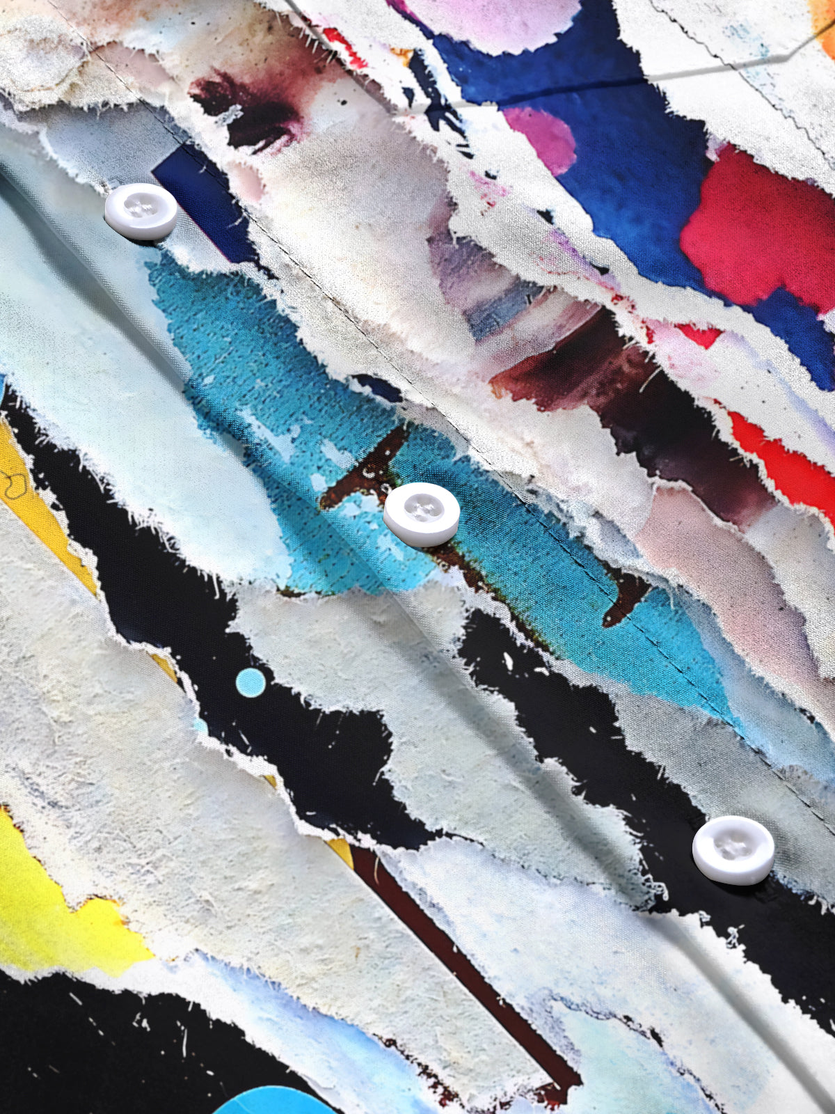 Art Print Men's Pocket Long Sleeve Shirts